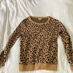 J Crew factory leopard teddie sweater
